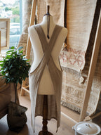 Cohen & Co. Belfast Linen Apron - Stone, Crossover