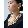 Branch - White Wooden Chunky Hoop Earrings