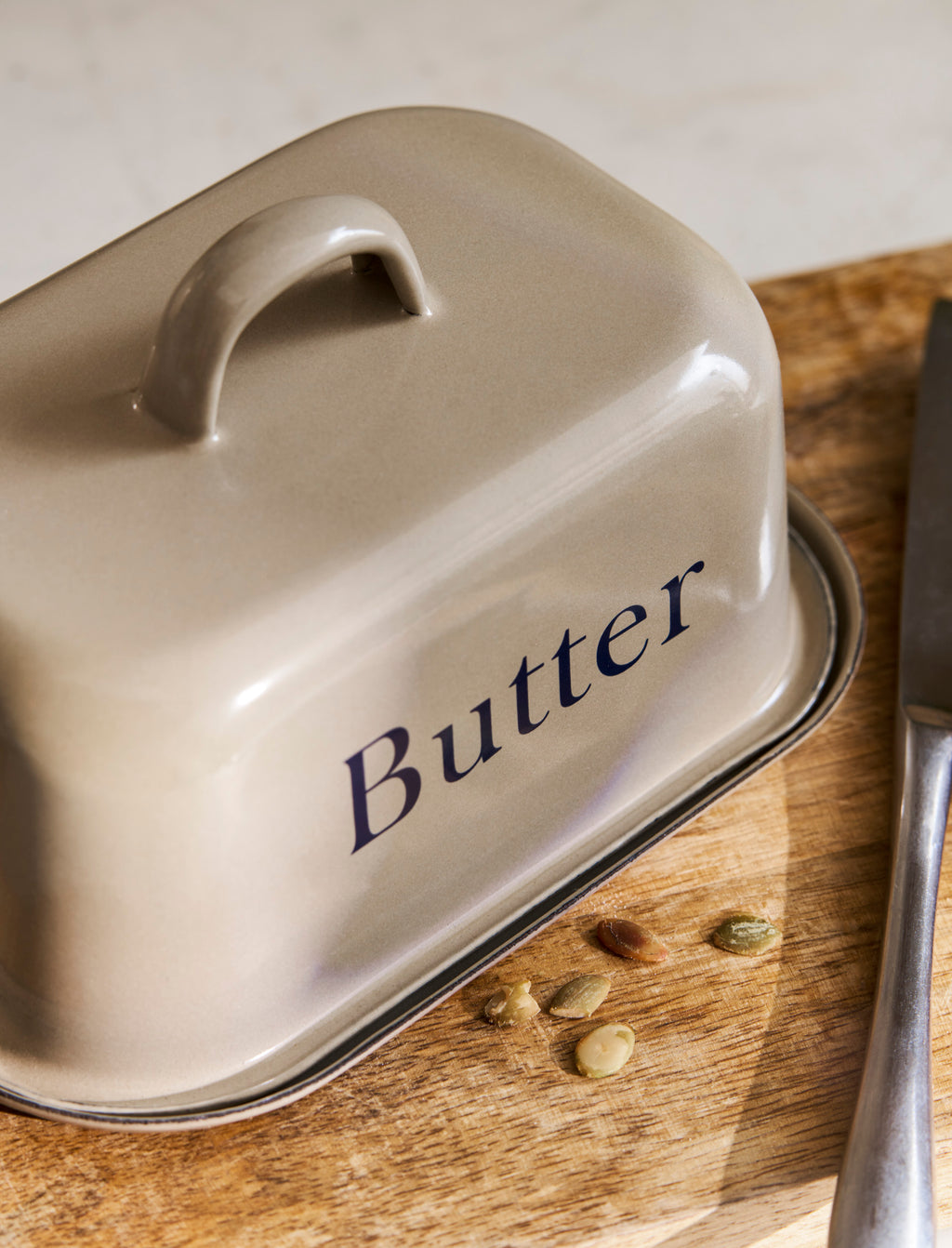 Enamel Butter Dish - Truffle