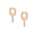 BRANCH - White Wooden Oval Chain Link Drop Earrings
