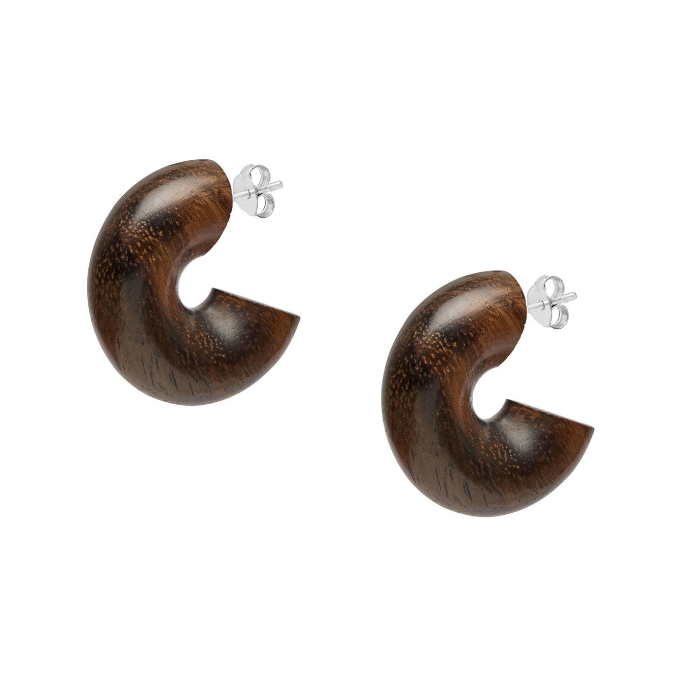 Branch - Hazel Brown Wood Chunky Hoops