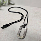 Branch - Black Natural Large Rectangle Buffalo Horn & Cord Pendant