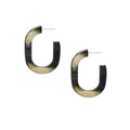 Branch - ELARA Handmade Black Oblong Natural Horn Hoop Earrings - Buffalo Horn