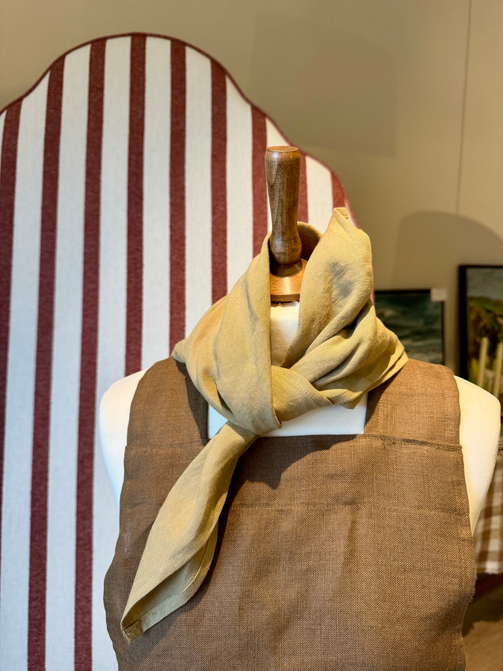 Clara Linen Neck Scarf - Barley