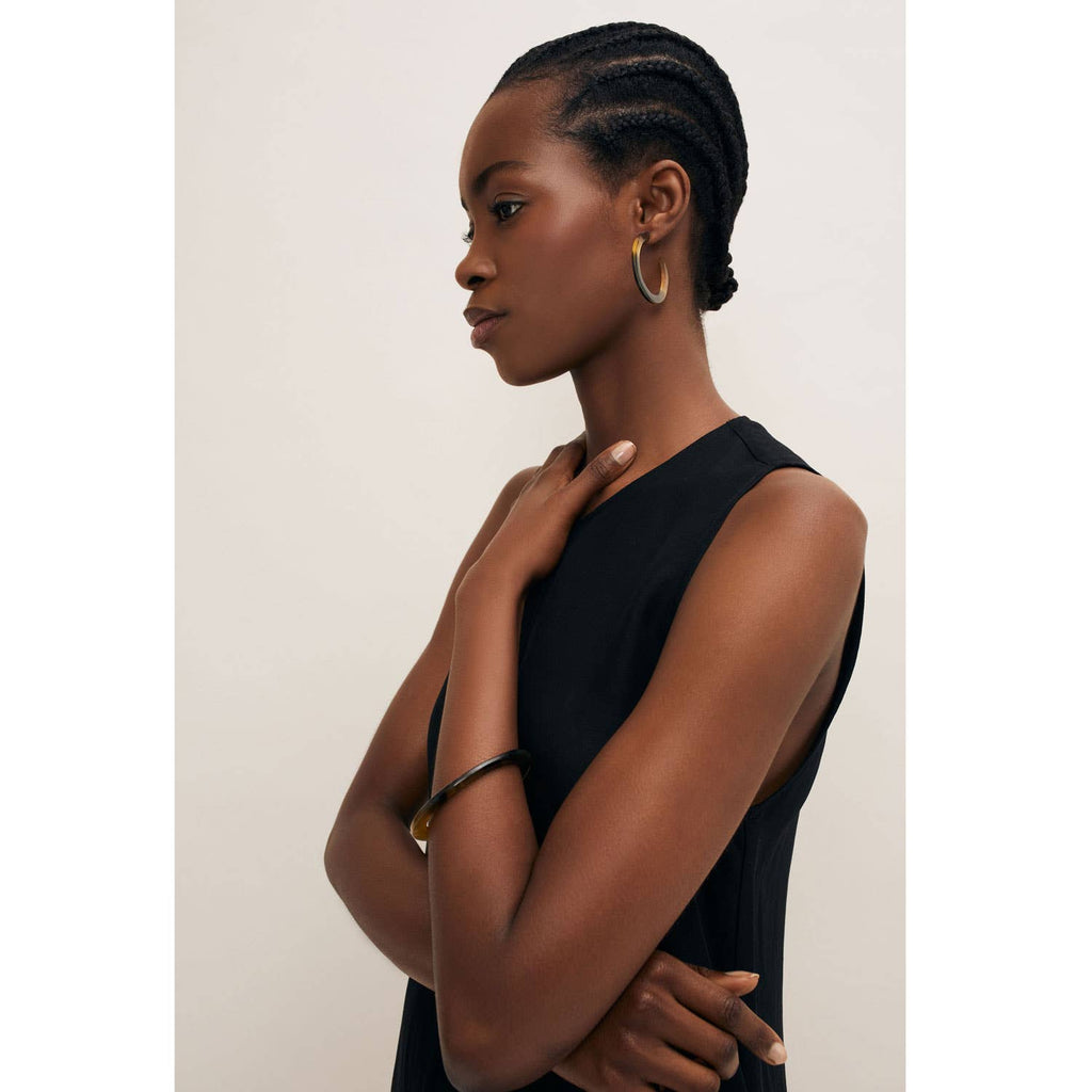 Branch - Brown Buffalo Horn Large Hoop Earrings