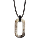 Branch - Black Natural Large Rectangle Buffalo Horn & Cord Pendant