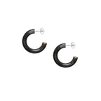 Branch - Black Natural Small Rounded Hoop Earrings - Buffalo Horn