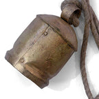 Four Vintage Bells on Rustic Rope