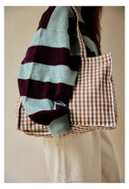 Gabrielle Gingham Cotton Weekend Bag: Vichy Moka