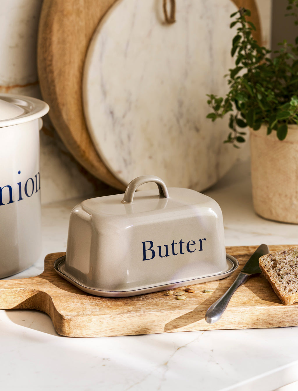 Enamel Butter Dish - Truffle