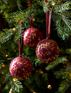 Dovedale Christmas Bauble - Berry and Gold