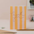Thank You Peach & Mustard Stripe Card