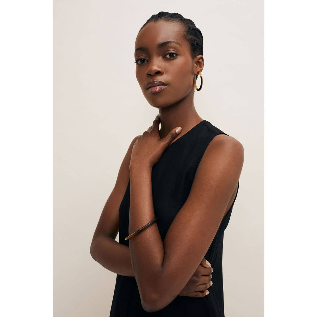 Branch - Brown Buffalo Horn Large Hoop Earrings