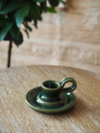 Cohen & Co. Ceramic Candle Holder - Green, small