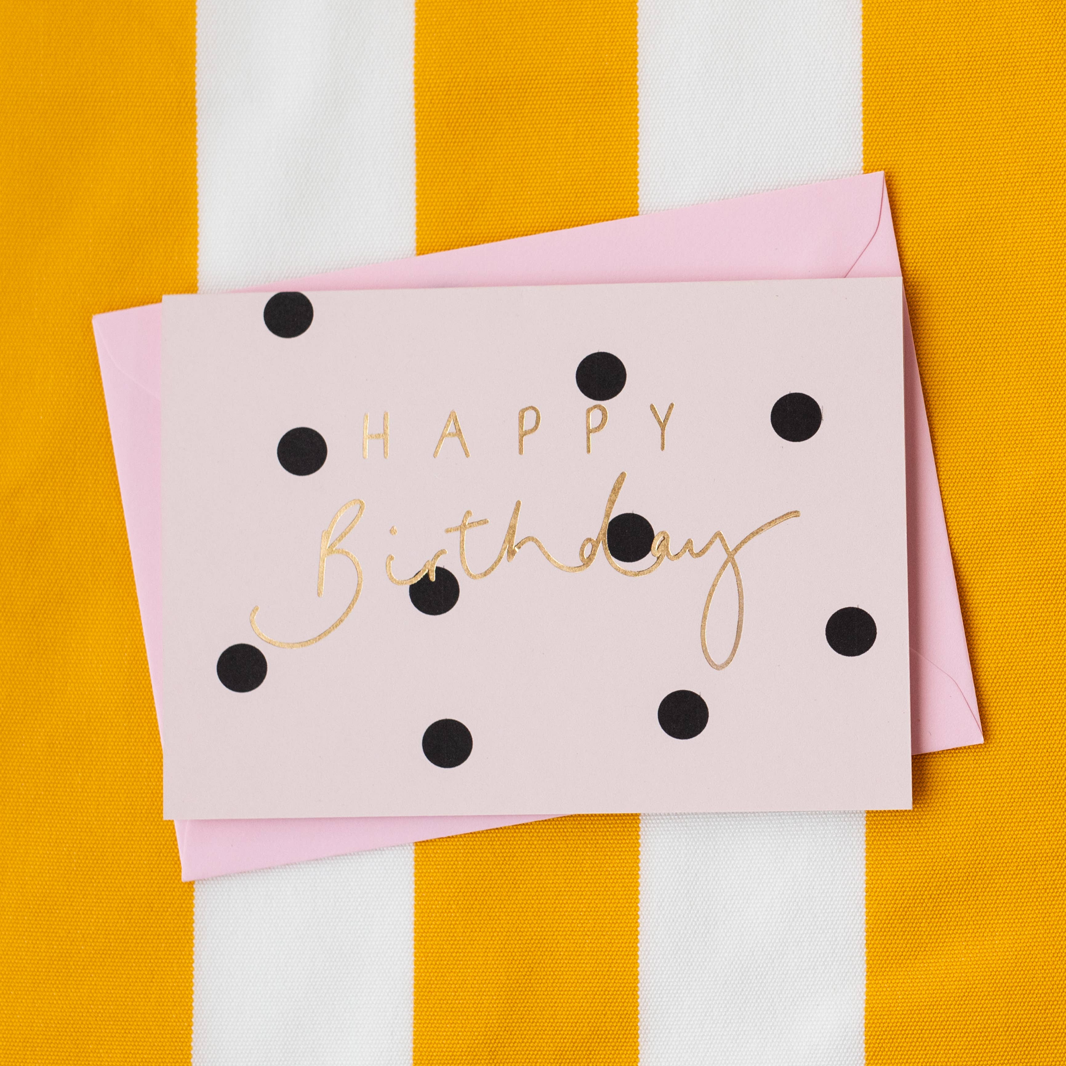 Happy Birthday Pink Polka Dot Foil Birthday Card