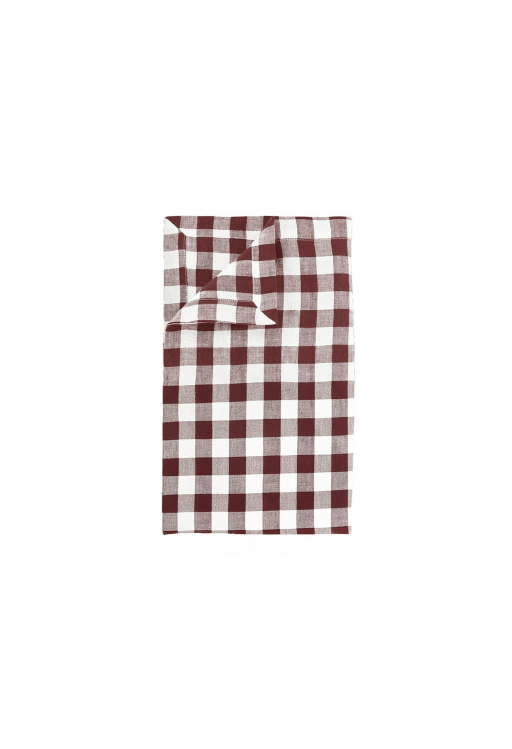 Gabrielle Washed Linen Tea Towel: Berry Gingham