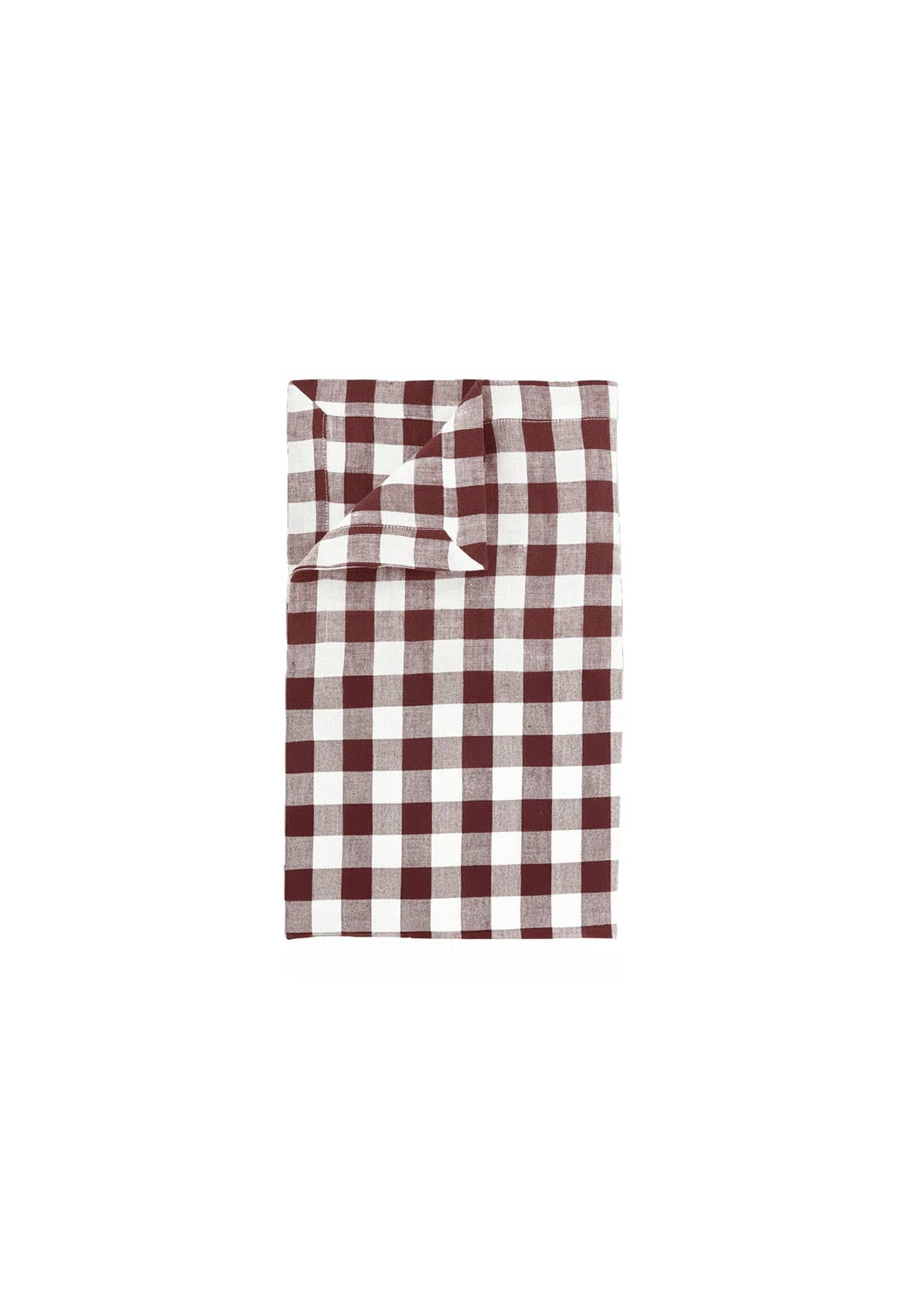 Gabrielle Washed Linen Tea Towel: Berry Gingham