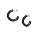 Branch - Black Natural Small Rounded Hoop Earrings - Buffalo Horn