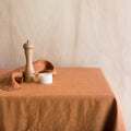 Gabrielle Washed Linen Tablecloth: Caramel - 175 x 350 cm