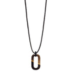 Branch - Brown Natural Large Rectangle Buffalo Horn & Cord Pendant