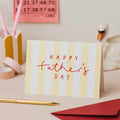 'Happy Father's Day' Yellow Stripe Red Foil Card