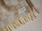 Erin Merino Lambswool Throw - Beige Check