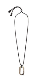Branch - Black Natural Large Rectangle Buffalo Horn & Cord Pendant