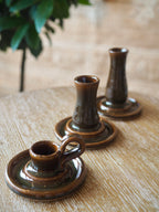 Cohen & Co. Ceramic Candle Holder - Brown, small