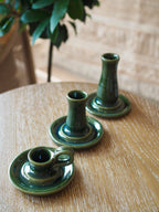Cohen & Co. Ceramic Candle Holder - Green, small