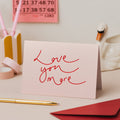 Love You More Pink Shiny Foil Valentine's Card