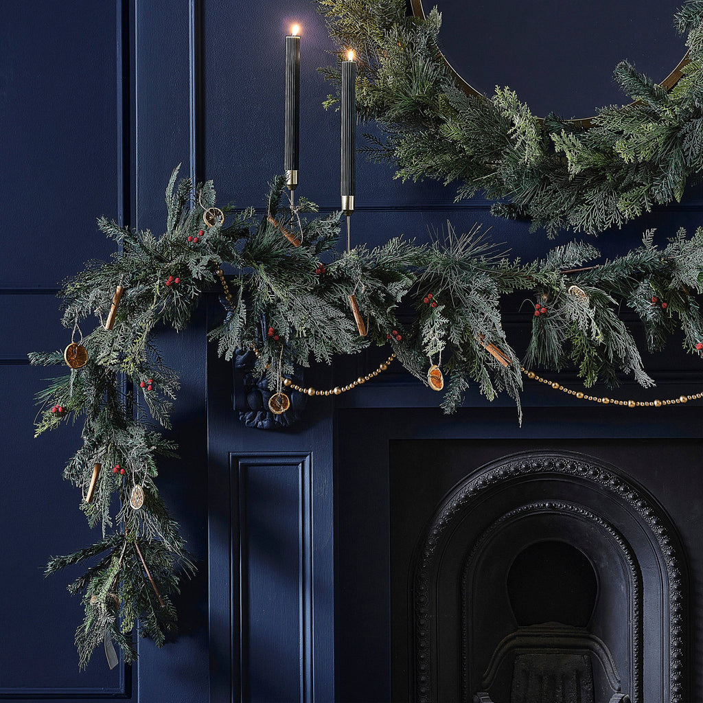Luxe Pine and Cypress Faux Foliage Christmas Garland