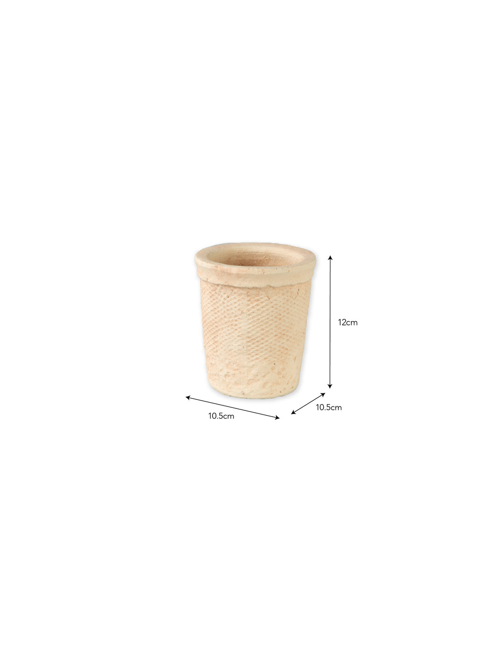 Dursley Textured Pot 10cm - Stoneware, Natural