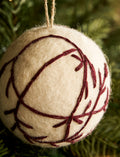 Southwold Christmas Patterned Baubles - Felt berry