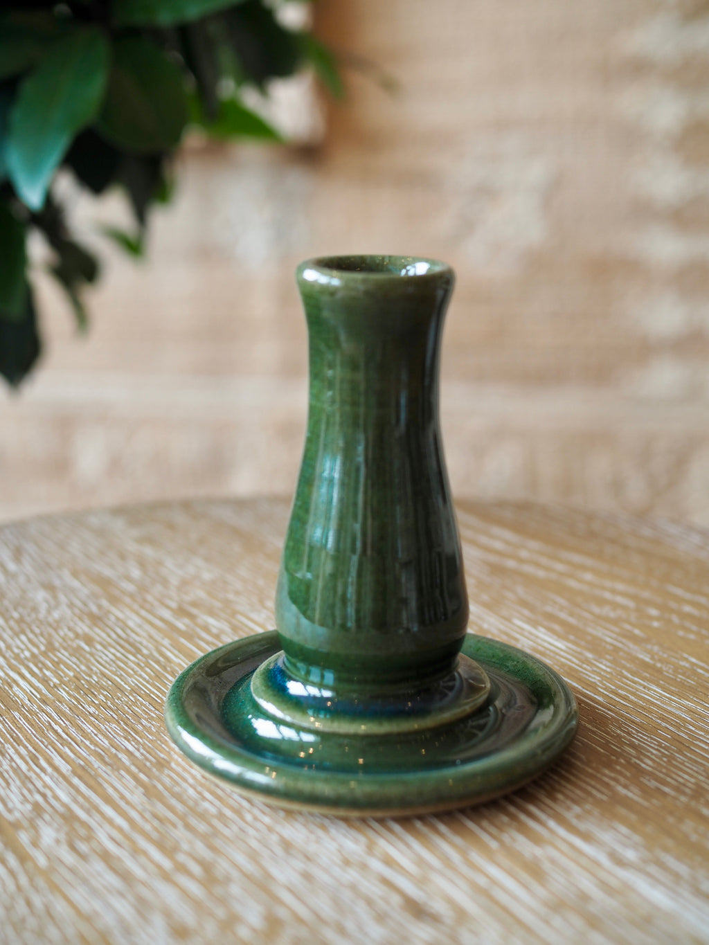 Cohen & Co. Ceramic Candle Holder - Green, large