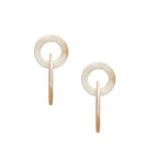 Branch - Handmade White Interlink Natural Horn Hoop Earrings - Buffalo Horn