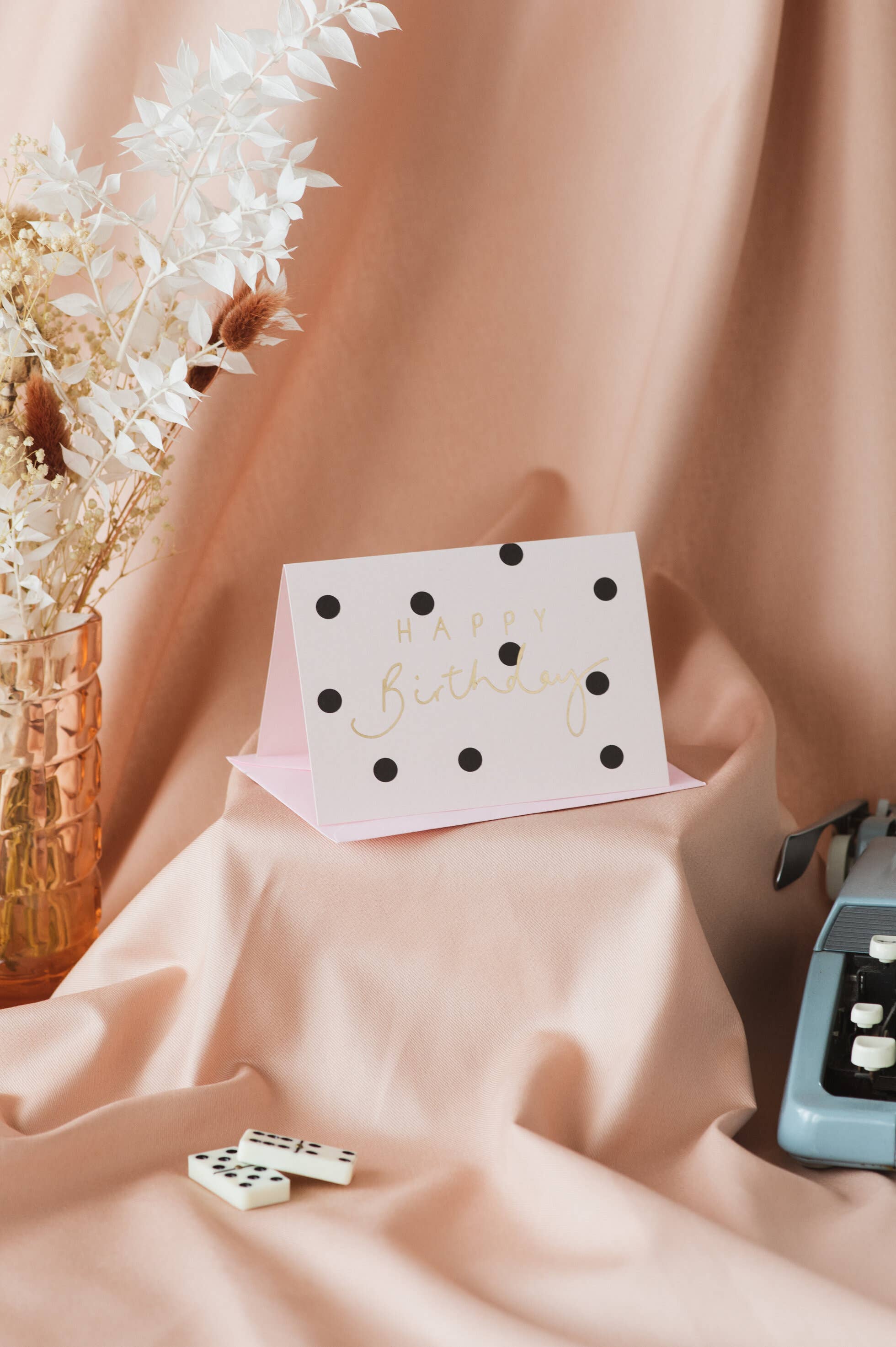 Happy Birthday Pink Polka Dot Foil Birthday Card