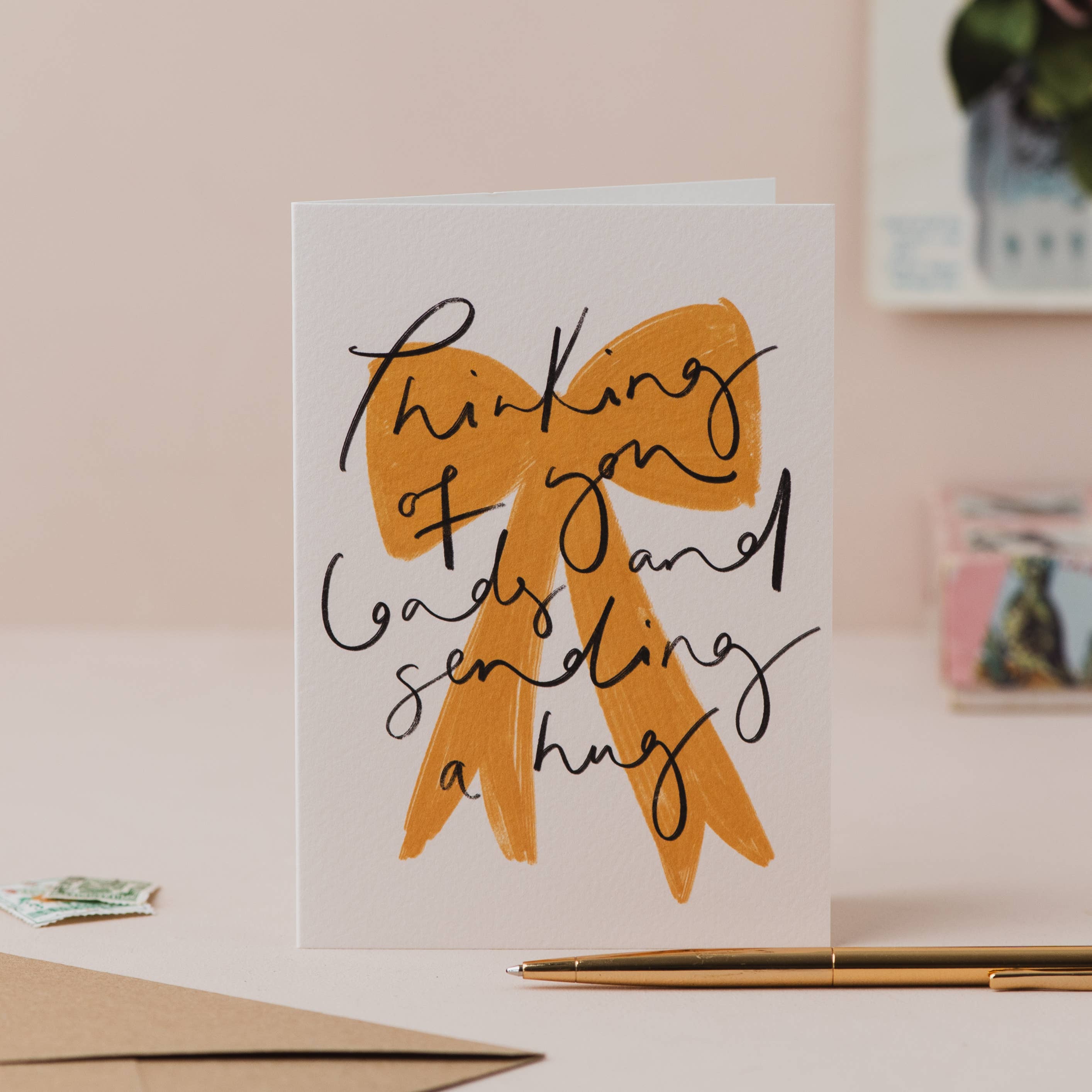 Thinking of You and Sending a Hug Bow Card