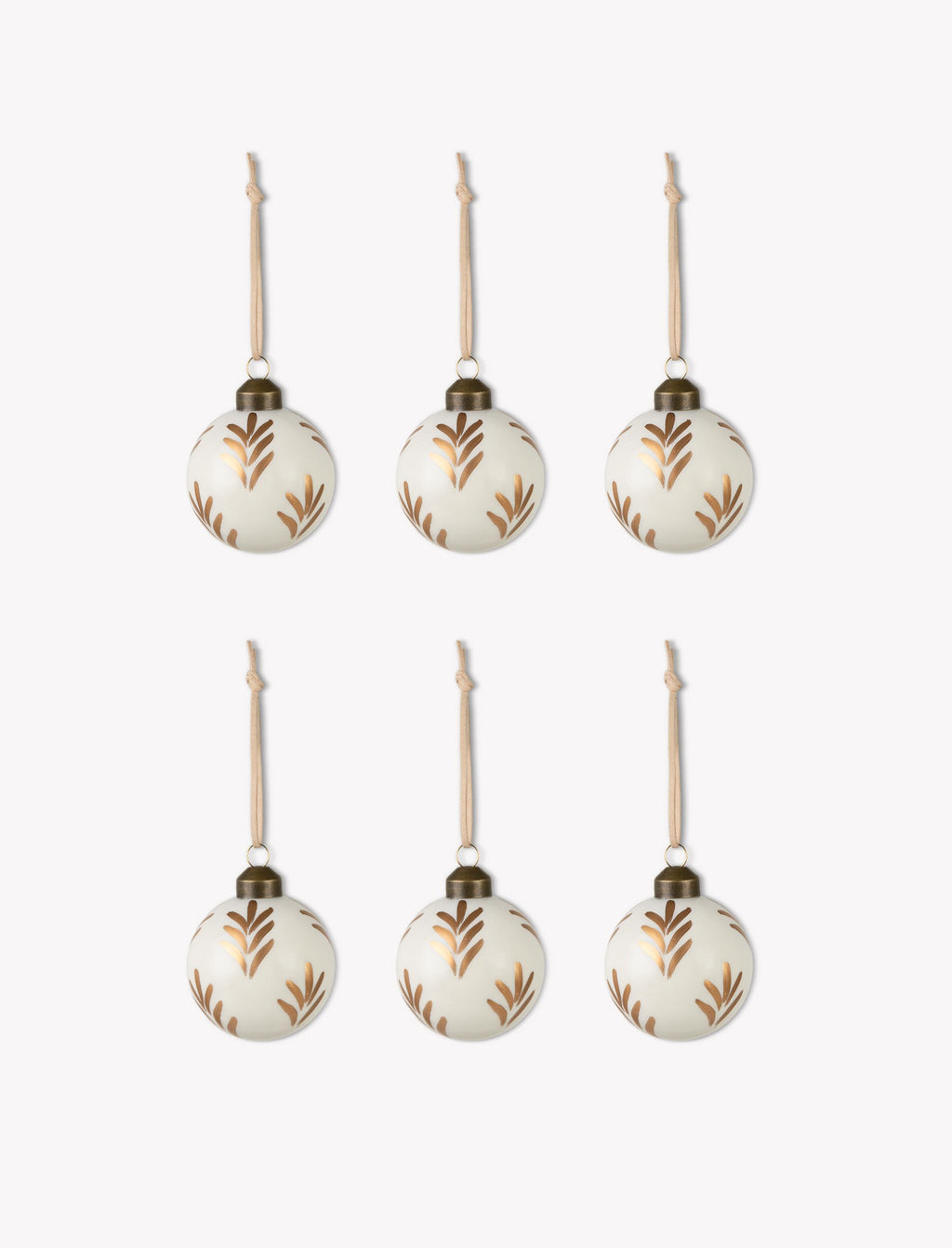 Kemble Mini Vine Baubles  - White and Gold