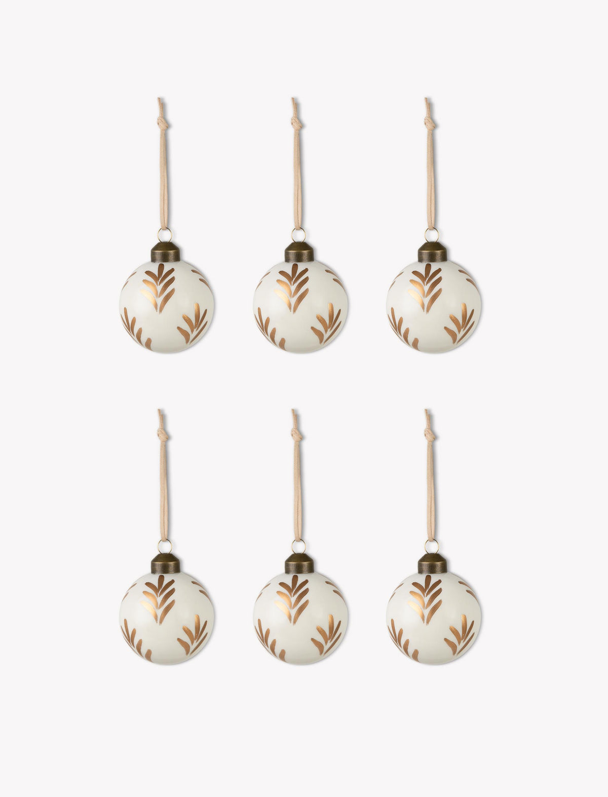 Kemble Mini Vine Baubles  - White and Gold
