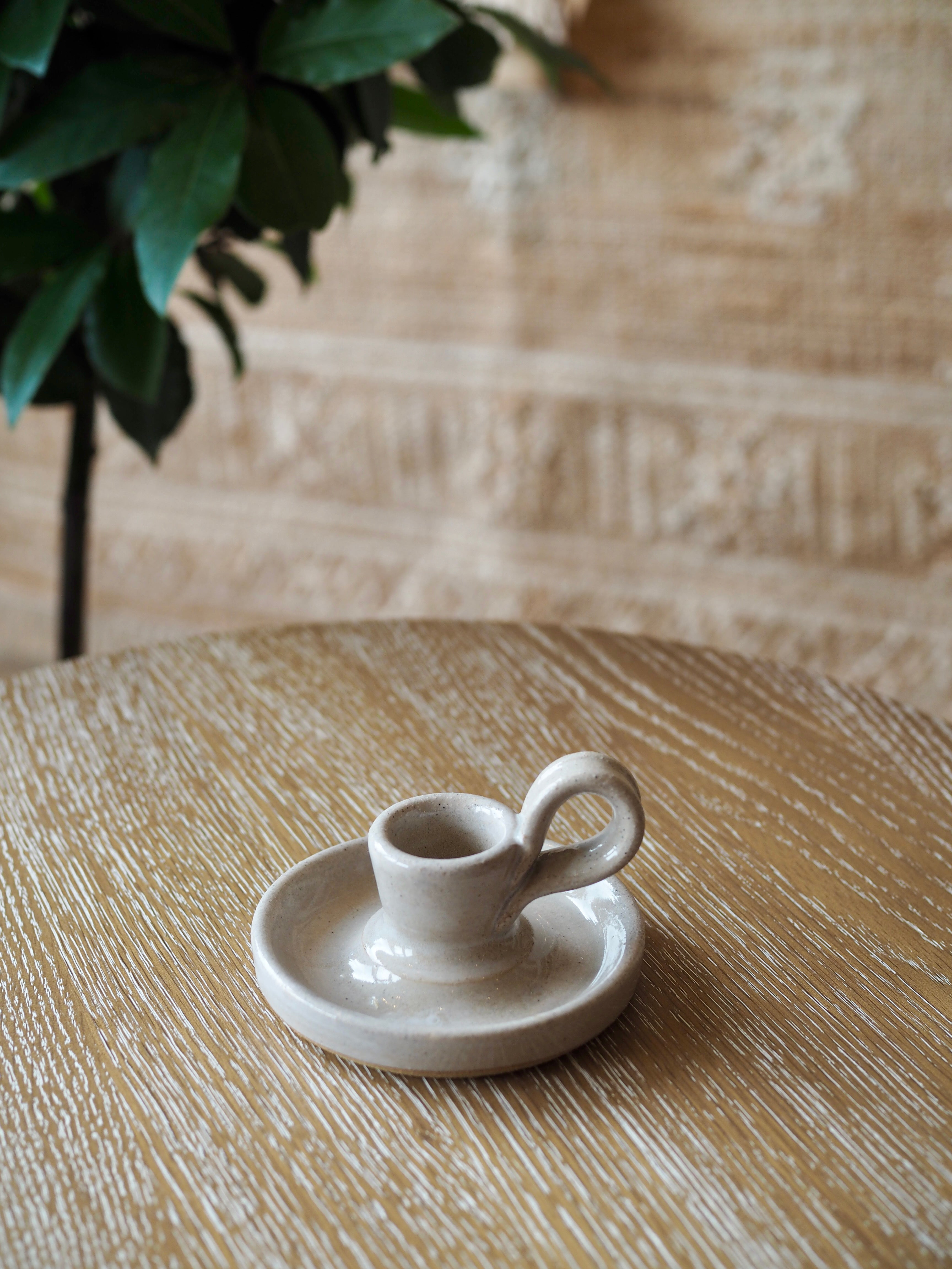 Cohen & Co. Ceramic Candle Holder - Stone, small