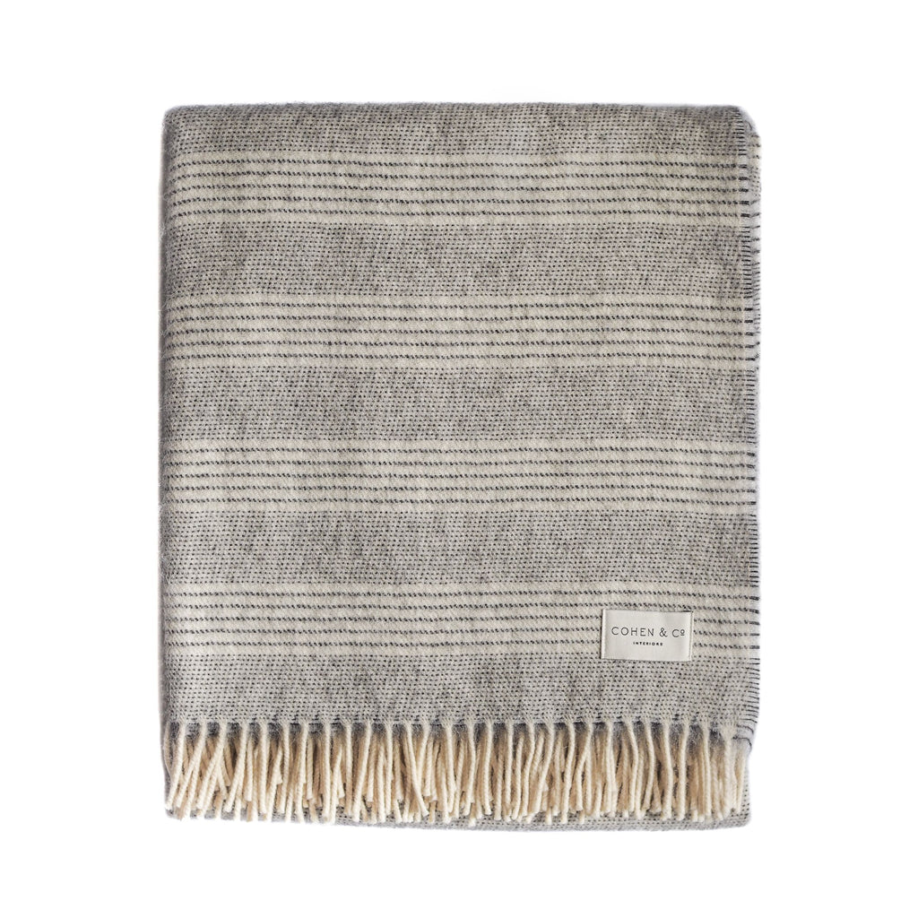 Ottie Alpaca & Merino Lambswool Throw - Grey