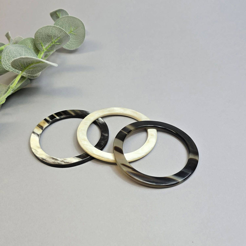White Natural Buffalo Horn Bangle Bracelet