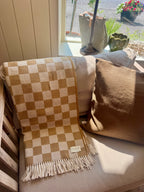 Cara Merino Lambswool Throw - Mustard Check