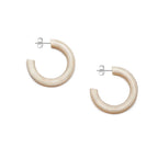 BRANCH - Rounded Horn Hoop Earrings - White Natural
