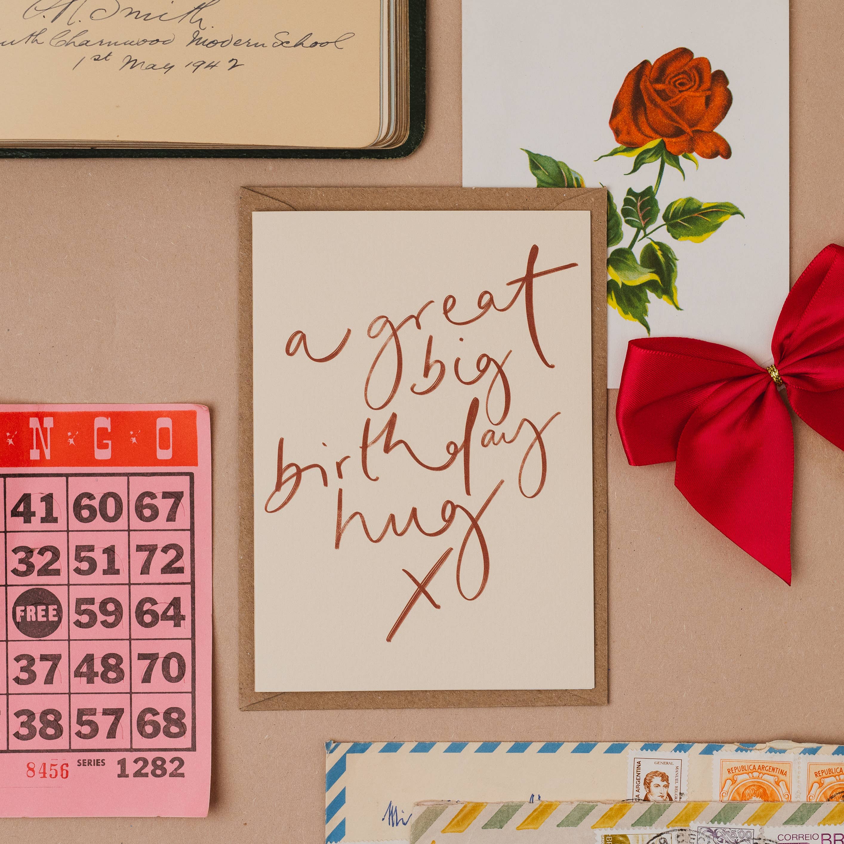 A Great Big Birthday Hug Handwritten Birthday Card