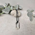 Branch - Black Natural Large Rectangle Buffalo Horn & Cord Pendant