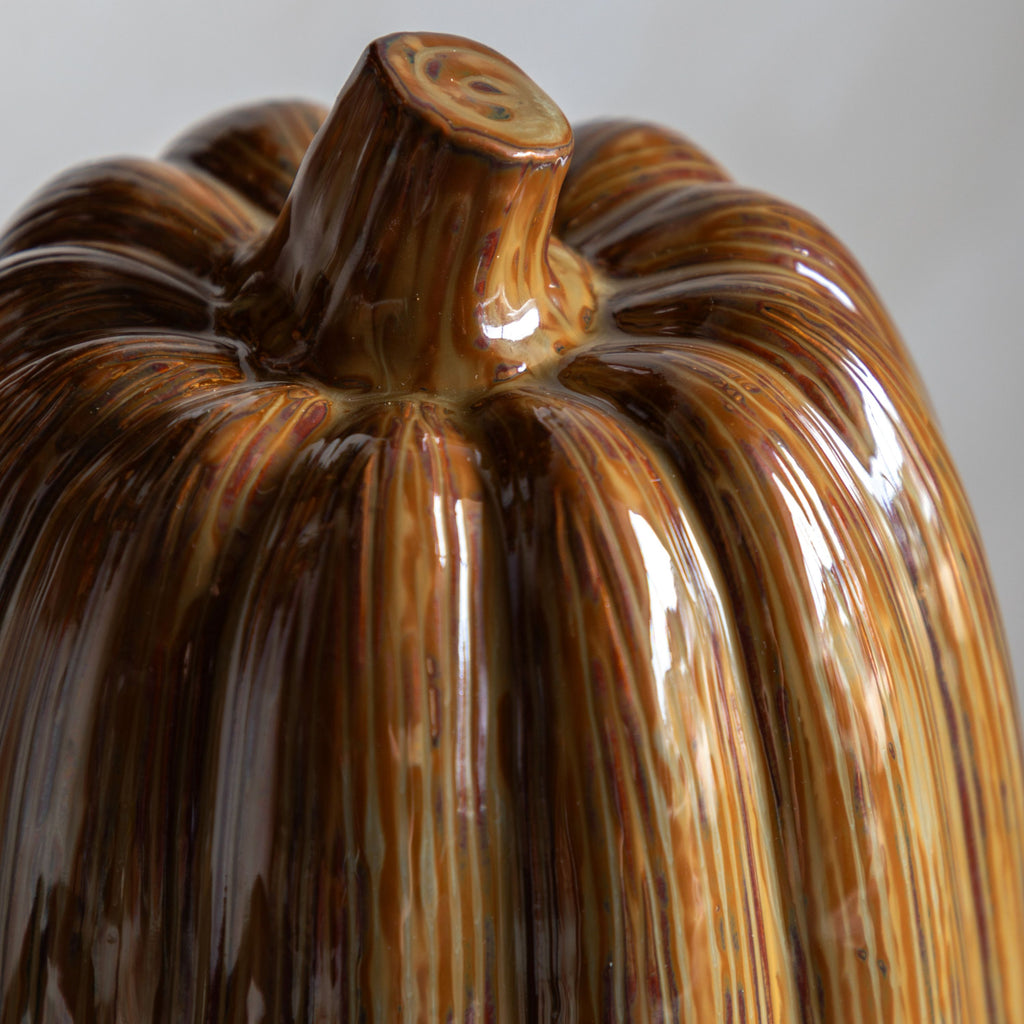 Ceramic Pumpkin - Tall, Rust