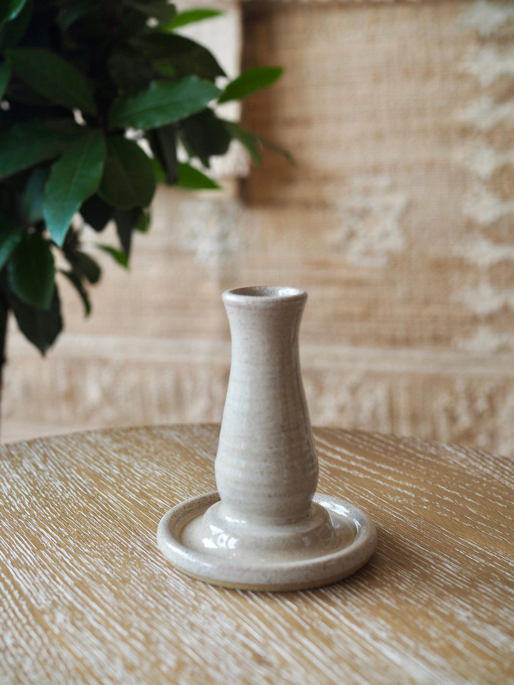 Cohen & Co. Ceramic Candle Holder - Stone, large
