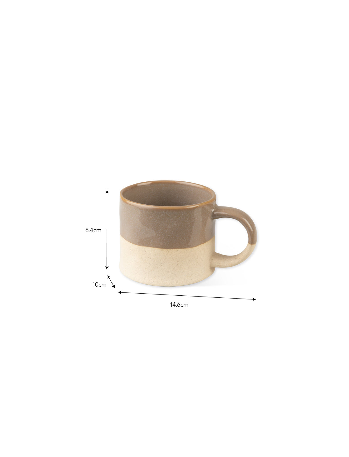 Bladon Half Glazed Mugs - Truffle, Set of 2
