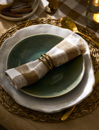 Lovatt Checked Napkins - Linen, Truffle, Set of 4